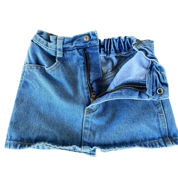 Vintage Baby Guess Jeans Denim Mini Skirt Made in USA Talon Zip 4Y Elastic Waist - Picture 5 of 13